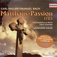 Cover CPE Bach Matth&auml;uspassion